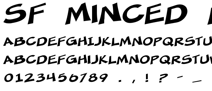 SF Minced Meat Extended font